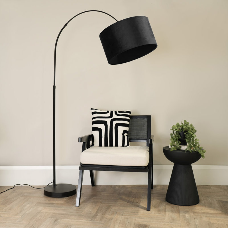 Rinnah 180cm Matte Traditional Floor Lamp, Black