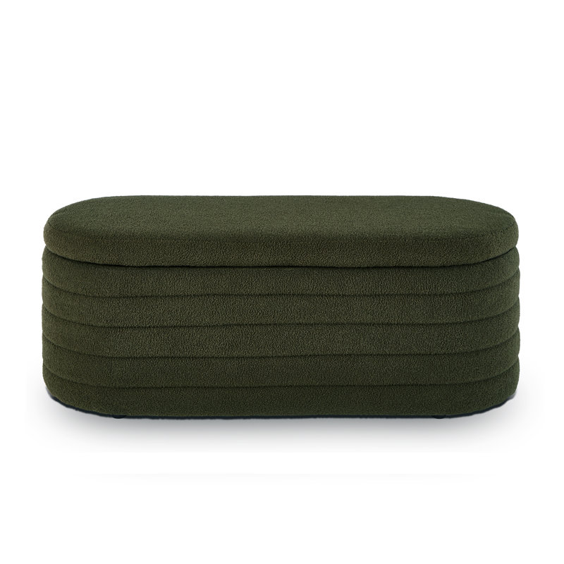 Banc de rangement rembourré Hazelzet, Vert
