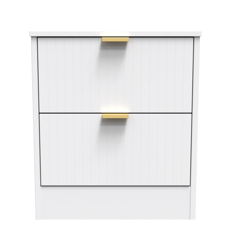 Barriner 45cm W Manufactured Wood Bedside Table, White Matt