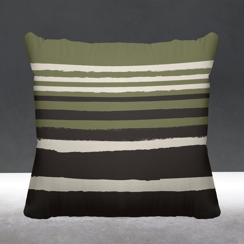 Coussin décoratif abstrait / minimaliste intérieur / extérieur, 19 po x 19 po, Vert, Carré