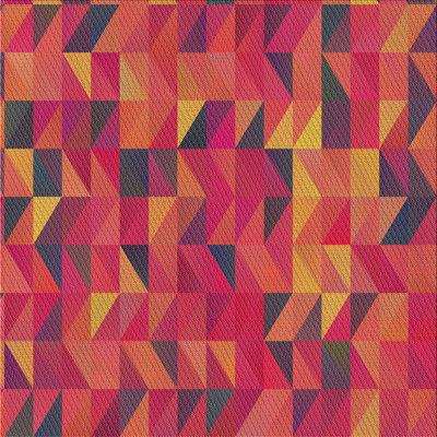 Tapis rouge/orange tissé à la machine