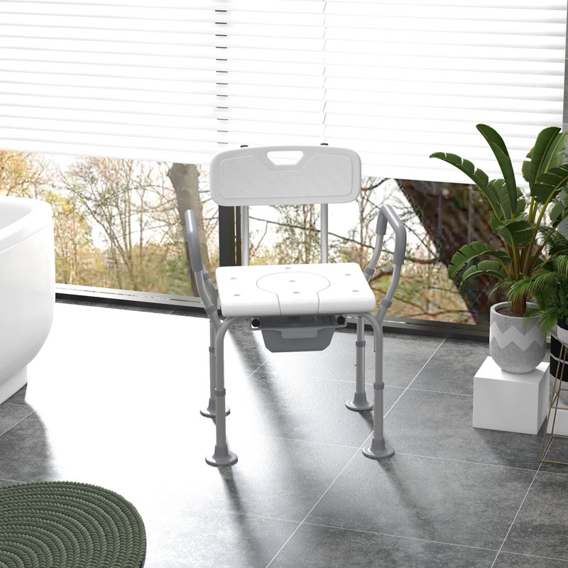 Siège de bain blanc pour personnes âgées et handicapées, 31, hauteur ajustable, 31 toilettes extra-larges - Coussin antidérapant
