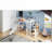 Multi-functional Full Size Loft Bed, Space-Saving Compact White Finish Metal and MDF Bed Frame