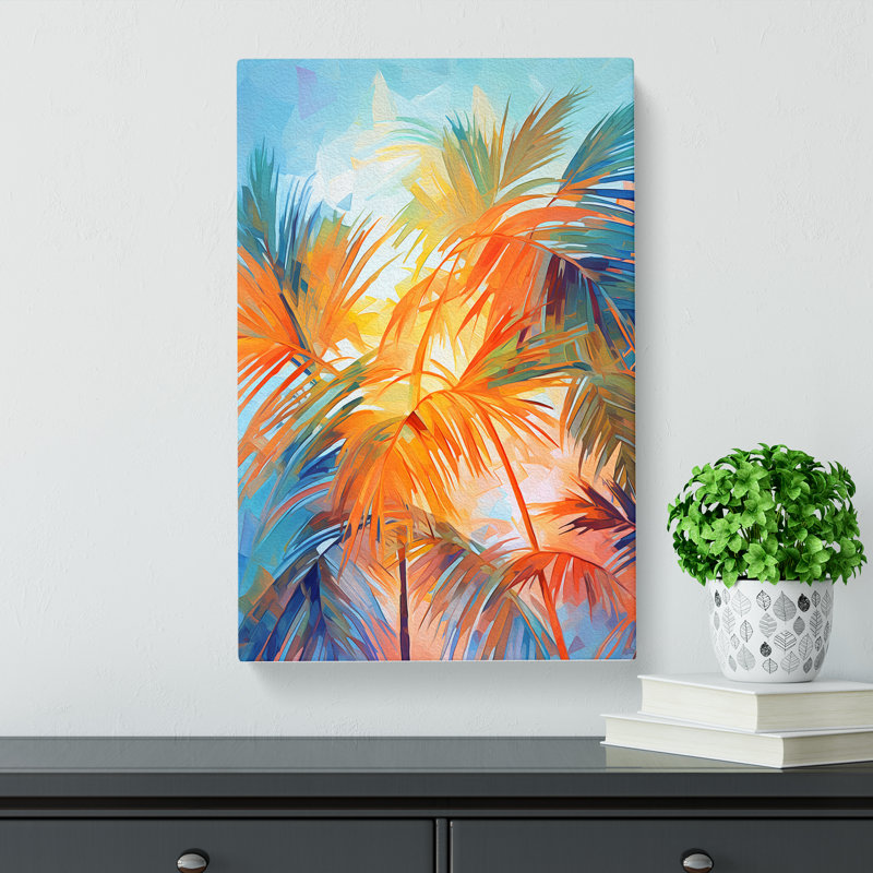 Palm Leaf Impressionism - No Frame Print, 60cm H x 40cm W x 3cm D