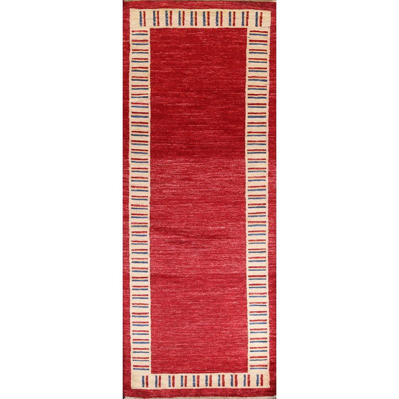Tapis rouge en laine rouge Gabbeh Kashkoli