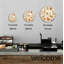 Horloge murale Terrazzo, motif de pierre beige, décor bohème moderne, montre ronde en verre trempé, montre de cuisine à chiffres romains-258866332-258866335
