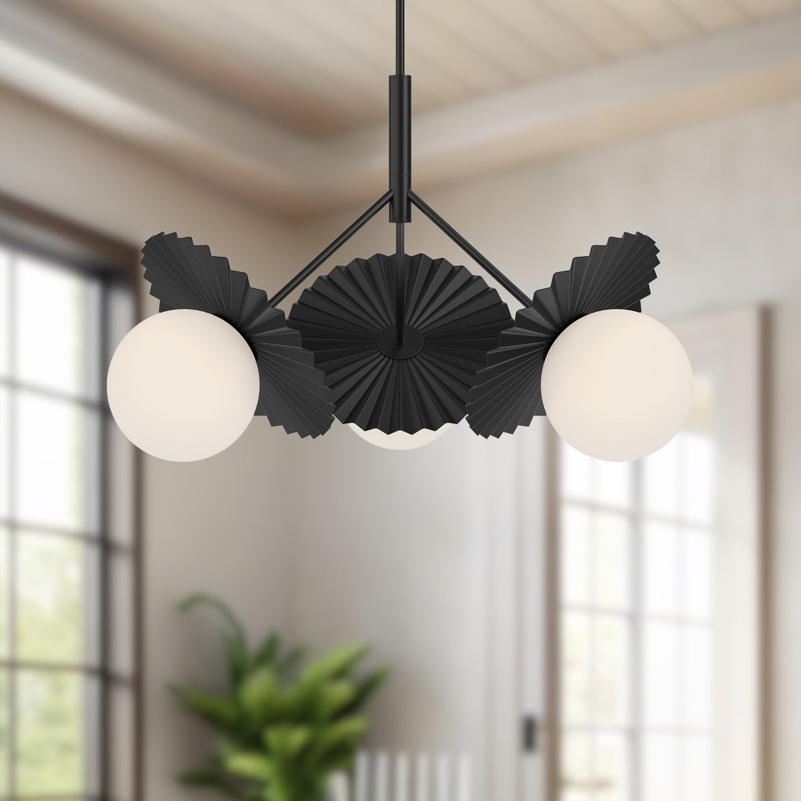 Laki 3 - Light Chandelier, Matte Black, 20.88" H x 33.63" W x 33.63" D