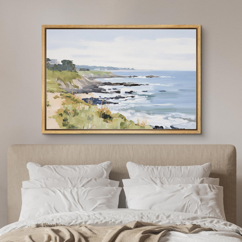 Mer, bord de mer, plage, Cadre flottant naturel, H 24 po x l 36 po