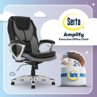 Serta Amplify Executive Office Chair with Faux Leather and Mesh by Serta