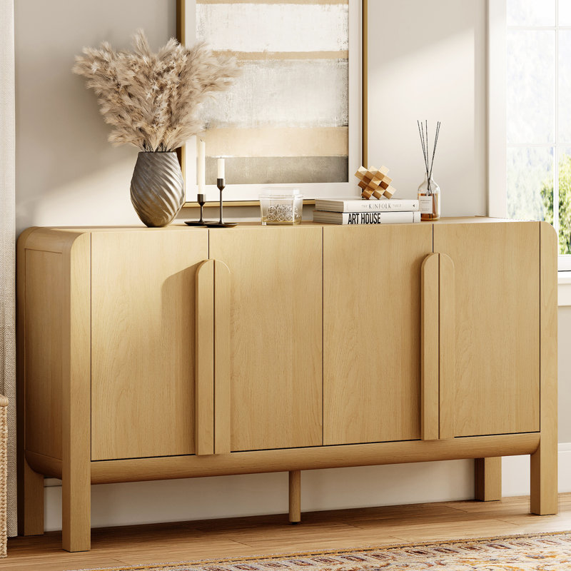 Adora Teen Dresser For Bedroom With Curved Profile Design,63" Wide Modern Chest With Adjustable Shelves,Wood Closet Clothes Storage Organizer For Kids Room, Living Room