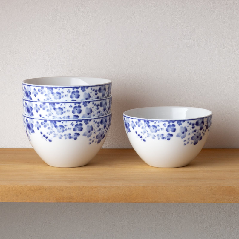 Noritake Bloomington Road Cereal Bowls, 6", 29.5 oz., Blue