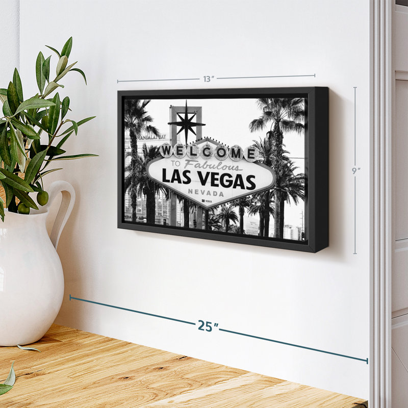 «Welcome To Fabulous Las Vegas BW», reproduction sur toile, H 9 po x l 13 po