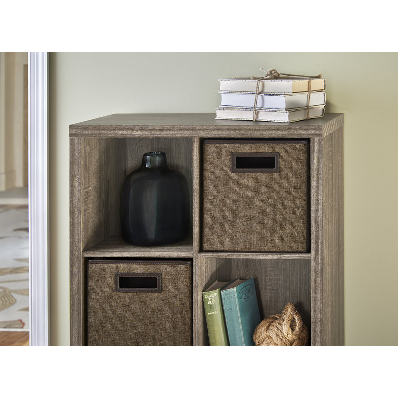 Bac de rangement en tissu 11 ", Brun café