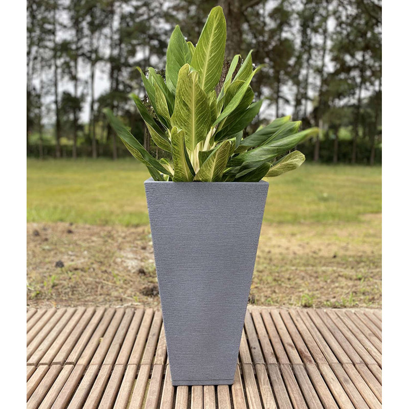 Zurique Pot Planter, 29.13" H x 16.14" W x 16.14" D, Dark Gray