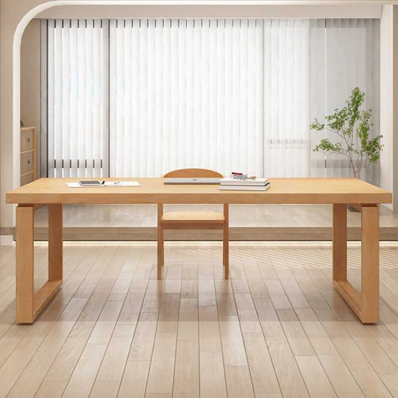 Burlywood Rectangular Solid Wood desk, 29.53" H x 62.99" W x 27.56" D