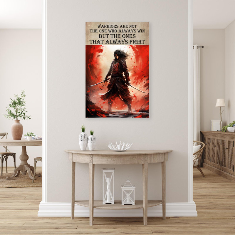 Warriors are not the one - 1 pièce, reproduction d'art graphique sur toile tendue, H 14 po x l 11 po x P 1,25 po