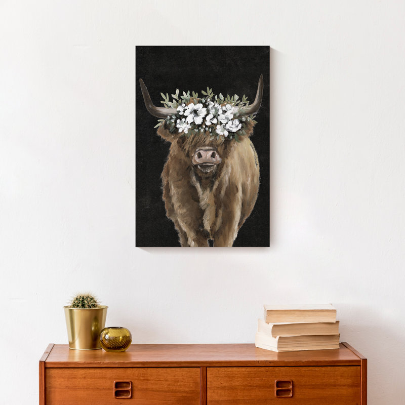 Impression sur toile Highland Cow Portrait, H 18 po x l 12 po