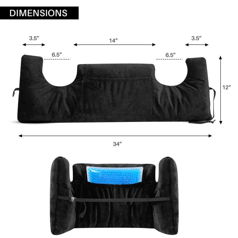 Coussin de soutien L 34 x l 13 po, Noir