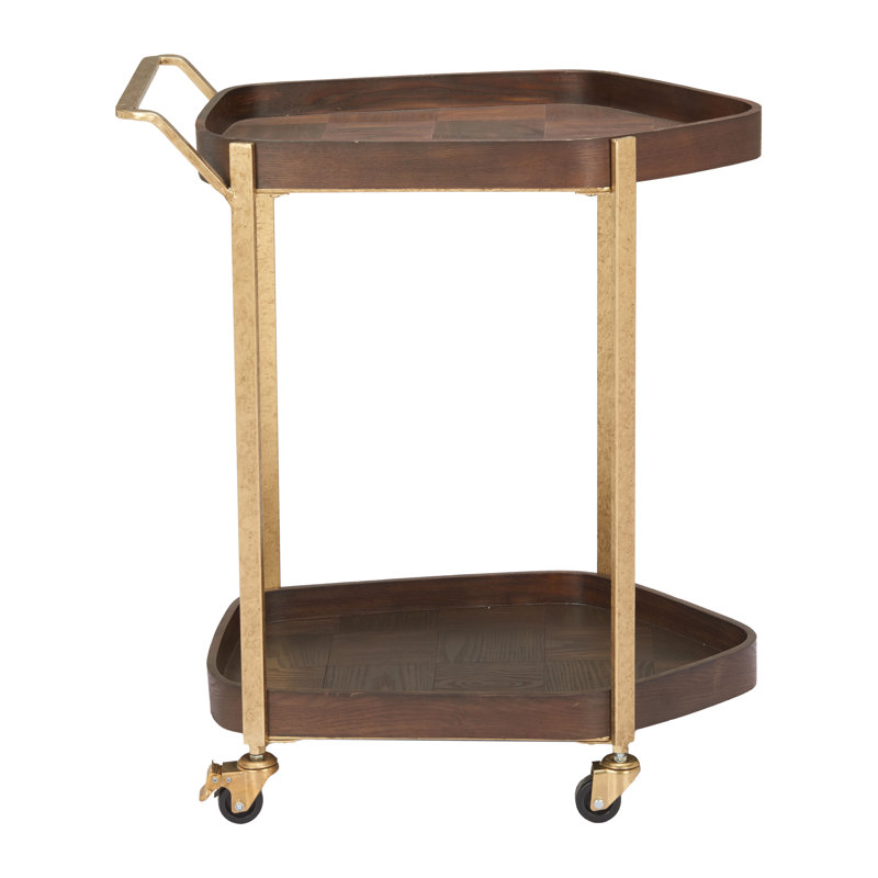 Modern Bar Cart With Wheels Storage Shelf For Home Kitchen Rolling Wine Serving Cart