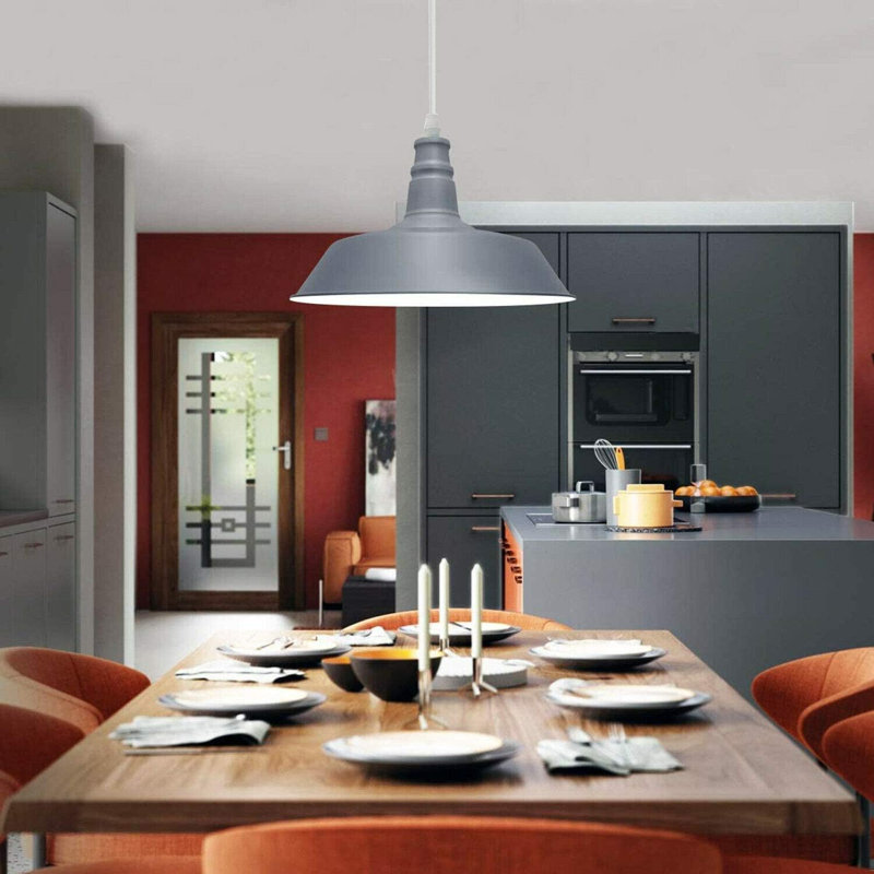 1 - Light Grey Bowl Pendant