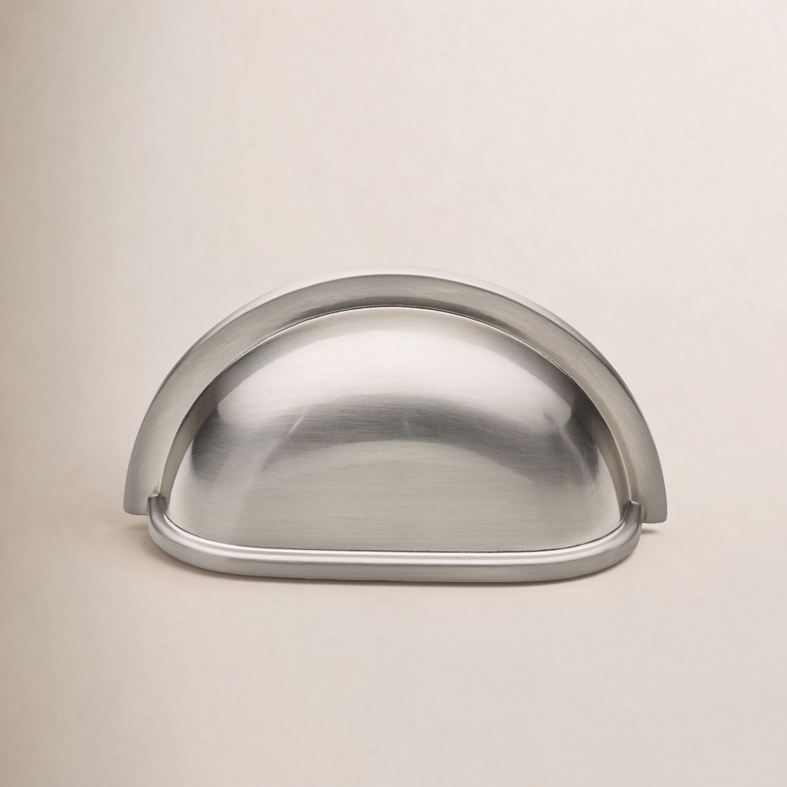 Classic Cup Bin Cabinet Pull, Satin Nickel