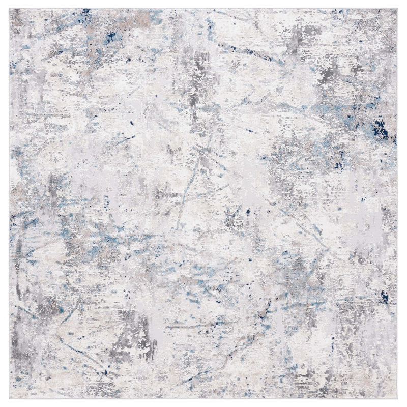 Vogue Performance Abstract Rug, Square 6'7"