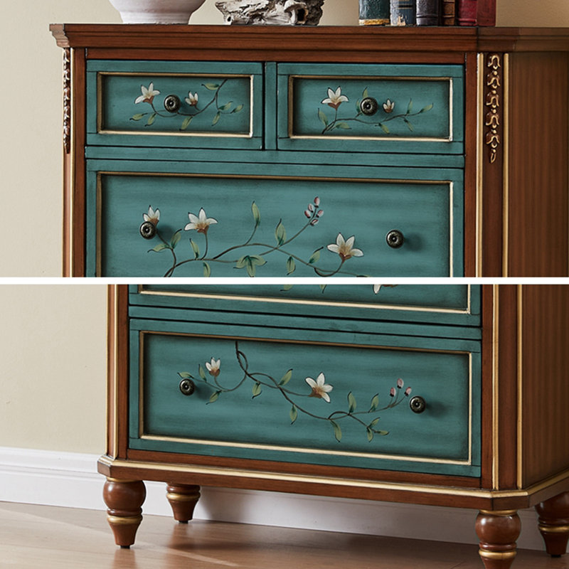 Five drawer painted multi-function accent chest