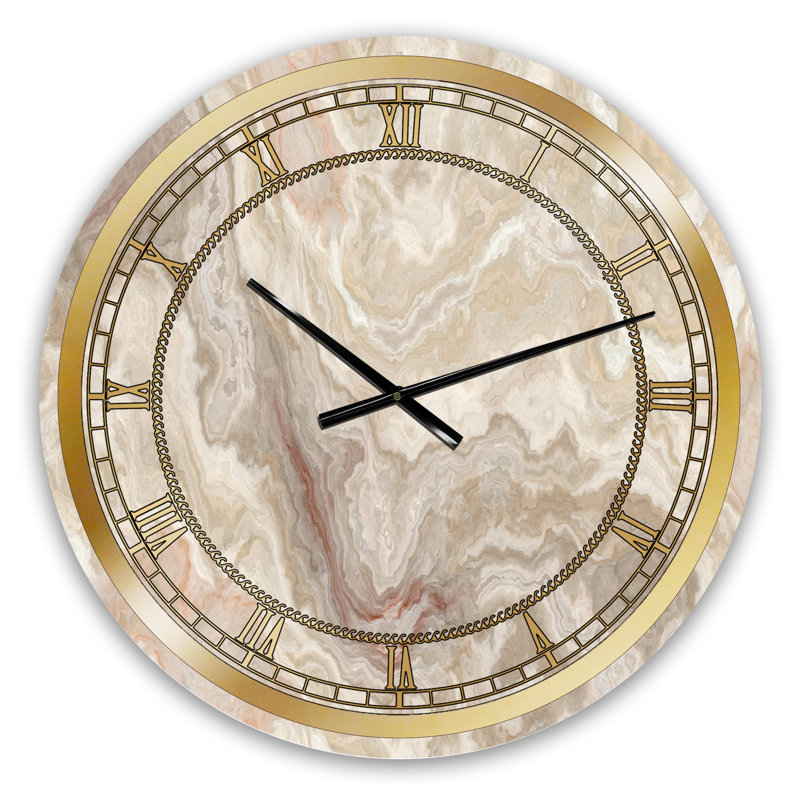 Horloge murale en onyx blanc et marbre blanc naturel, Grand