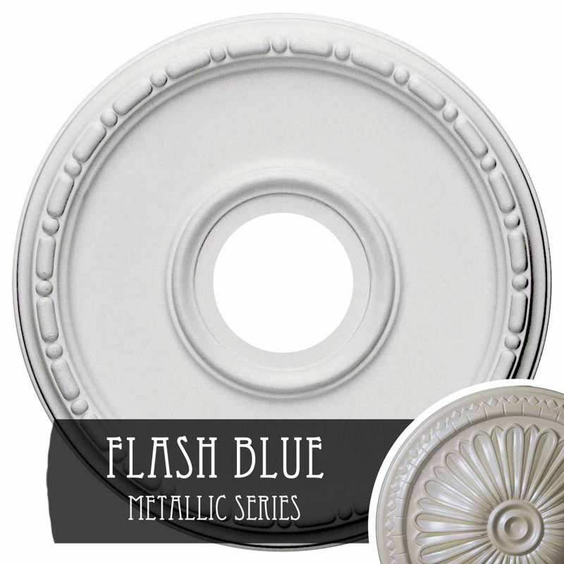 Médaillon de plafond H 16,5 po x l 16,5 po x P 1,5 po Medea, Bleu Flash