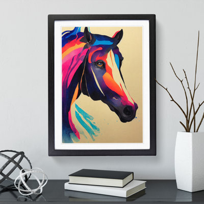 Horse Watercolour No.4 Abstract 1 Piece Single Picture Frame Painting