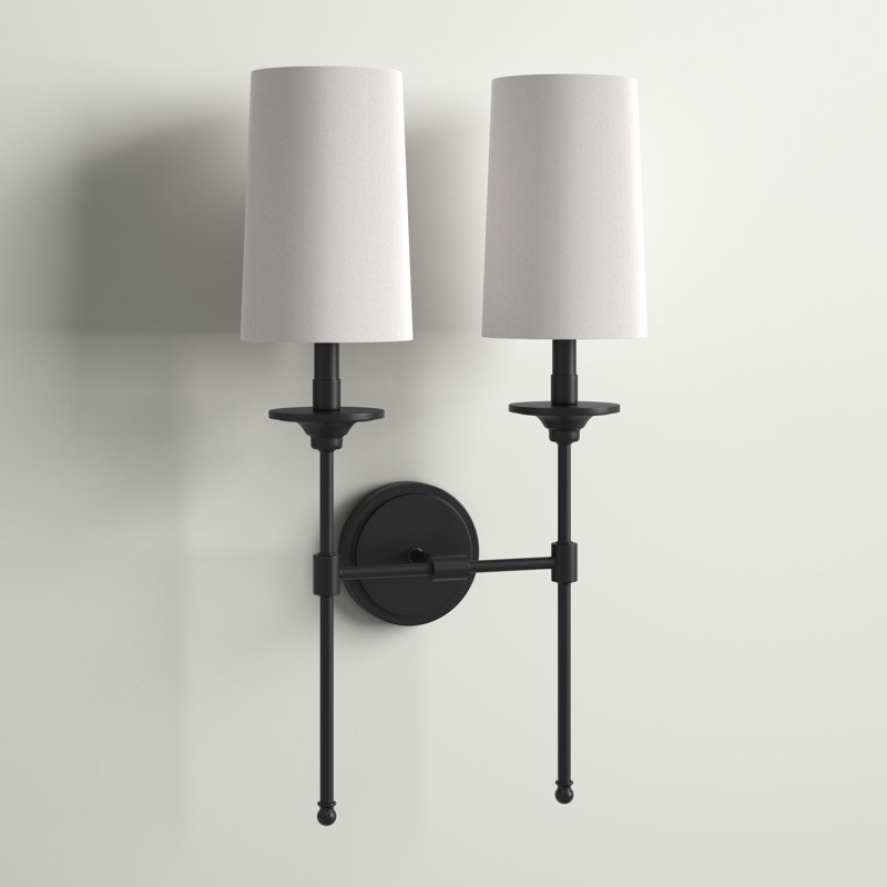Hayse Steel Armed Sconce, Matte Black