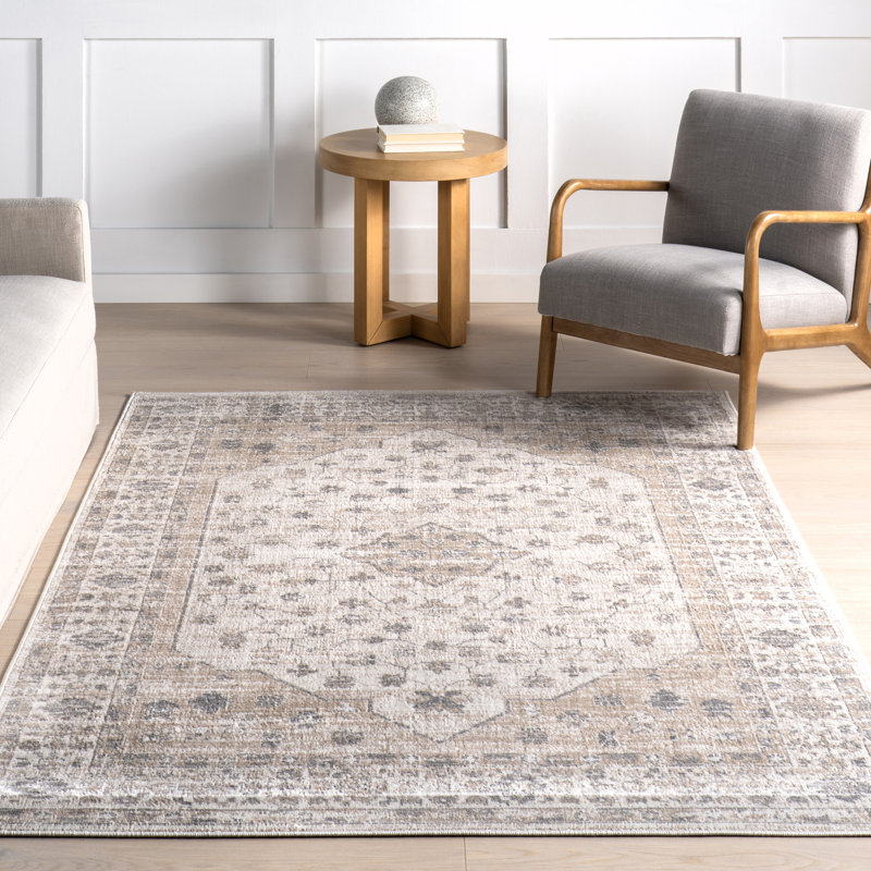 Nesa Traditional Medallion Area Rug, Rectangle 4' x 6'