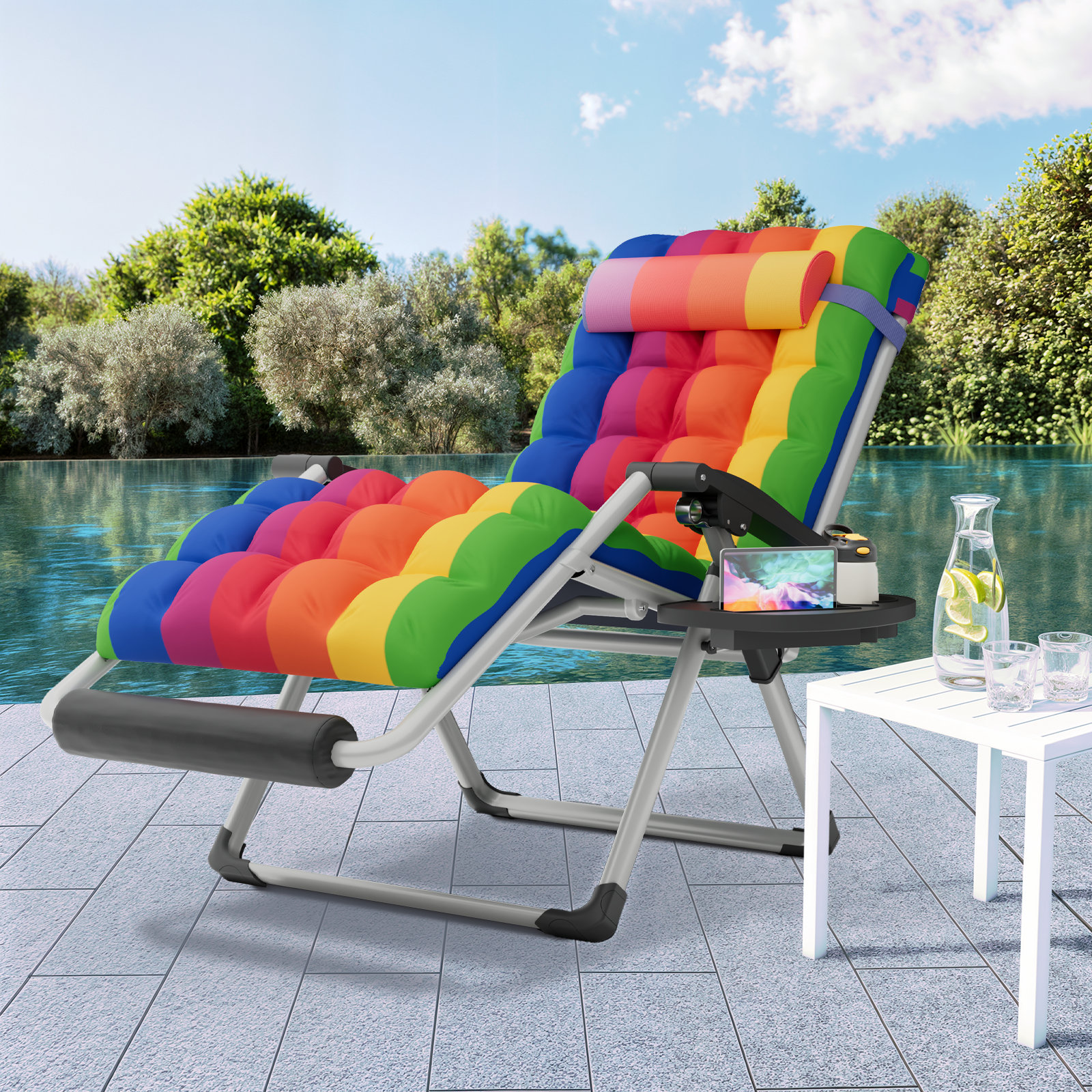 Sun Shade Beach Chaise Lounge With Canopy WEJOY Classic Portable