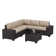 6-Piece All-Weather Outdoor HDPE Rattan Sectional Sofa Set with Cushions, Wide Armrests & Tempered Glass Coffee Table