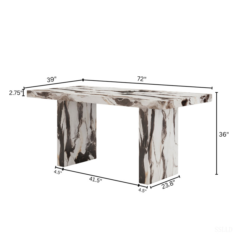 Table de salle à manger Cavira, 36" H x 72" W x 39" D, Off White, Plywood / Laminate Board