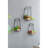 Of 3 Geometric Black Wall Planters With Fir Wood Elements, Ideal For Interior Decorating, Dimensions: L 9.8X9.8X16.5 M 8.3X8.3X15.4 S 7.1X7.1X13.4 Inches Three In A , Iron Frames And Wood, Design