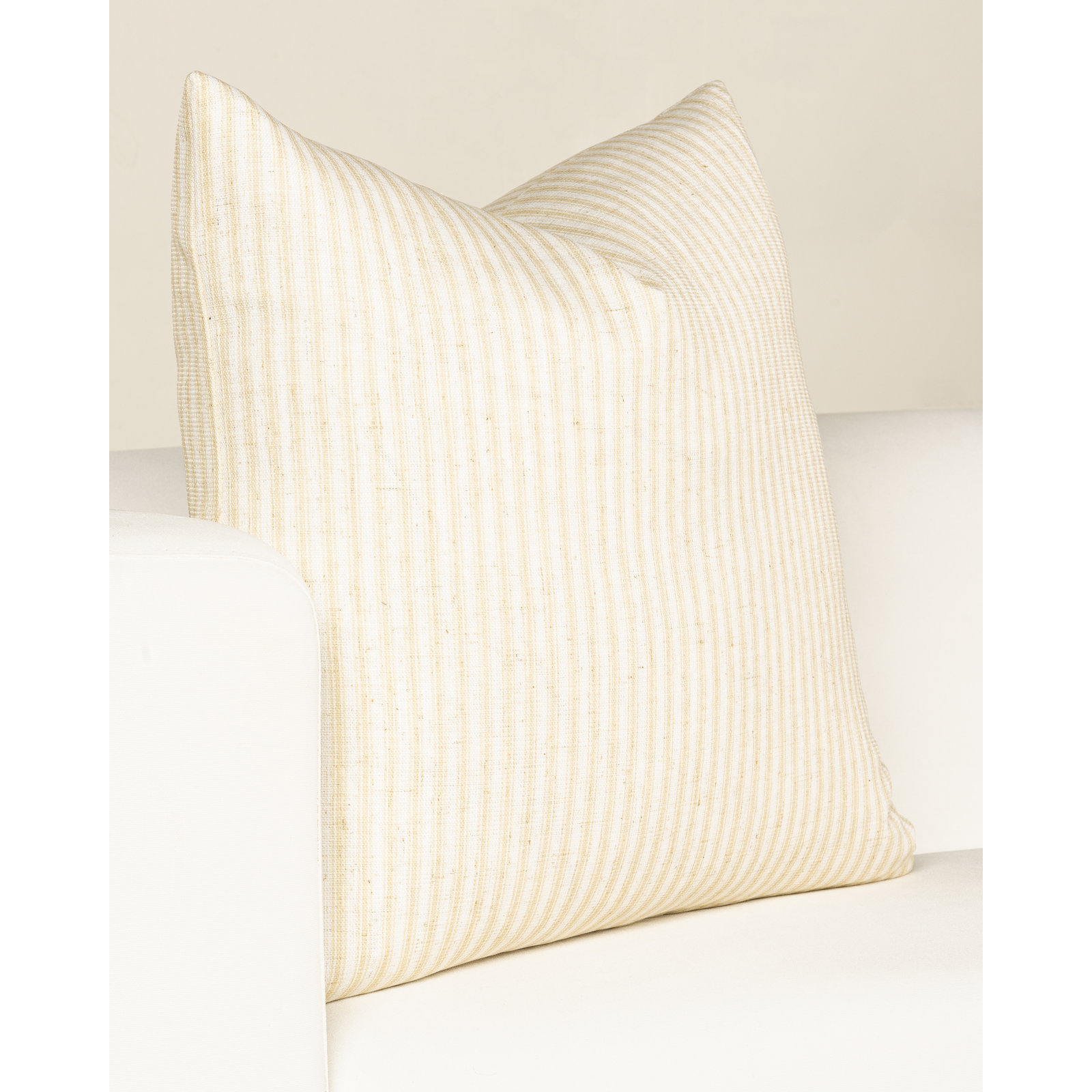 Classic Stripe Butter Accent Throw Pillow, Square 20", Polyester