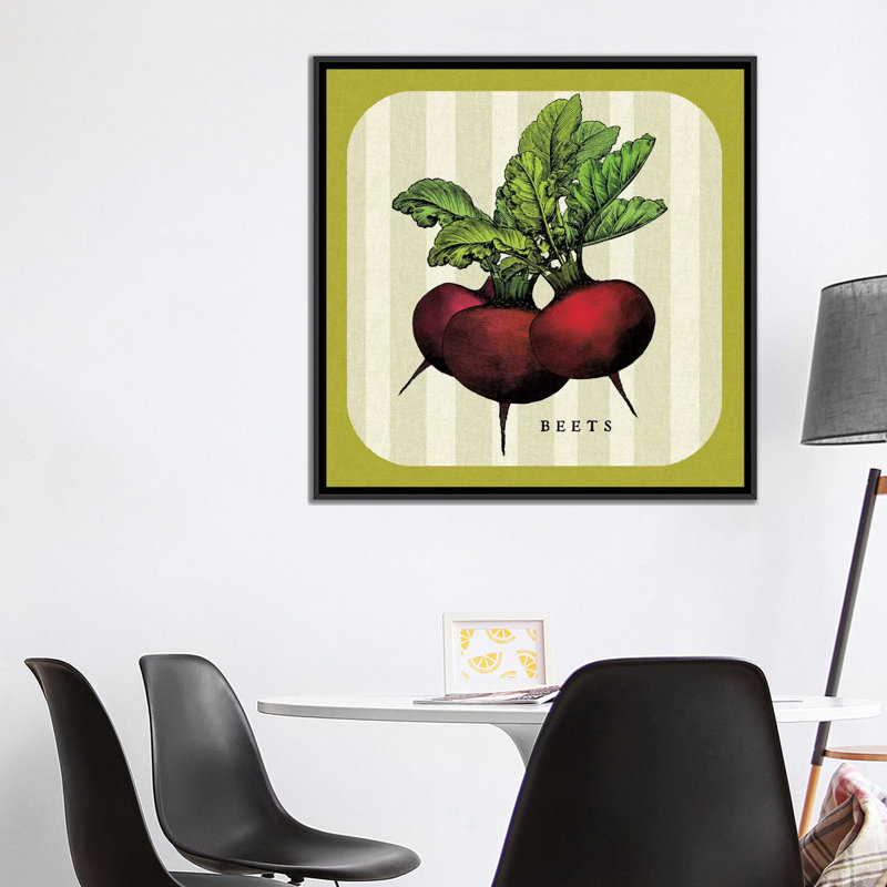 «Linen Légume I», impression sur toile, H 37 po x l 37 po x P 1,5 po, Toile avec cadre noir, Pas de tapis