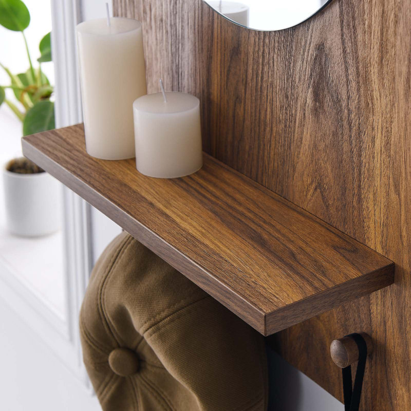 Modway Glint Mirror, Walnut