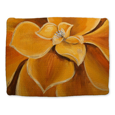 Napperon fleur orange en polyester tressé