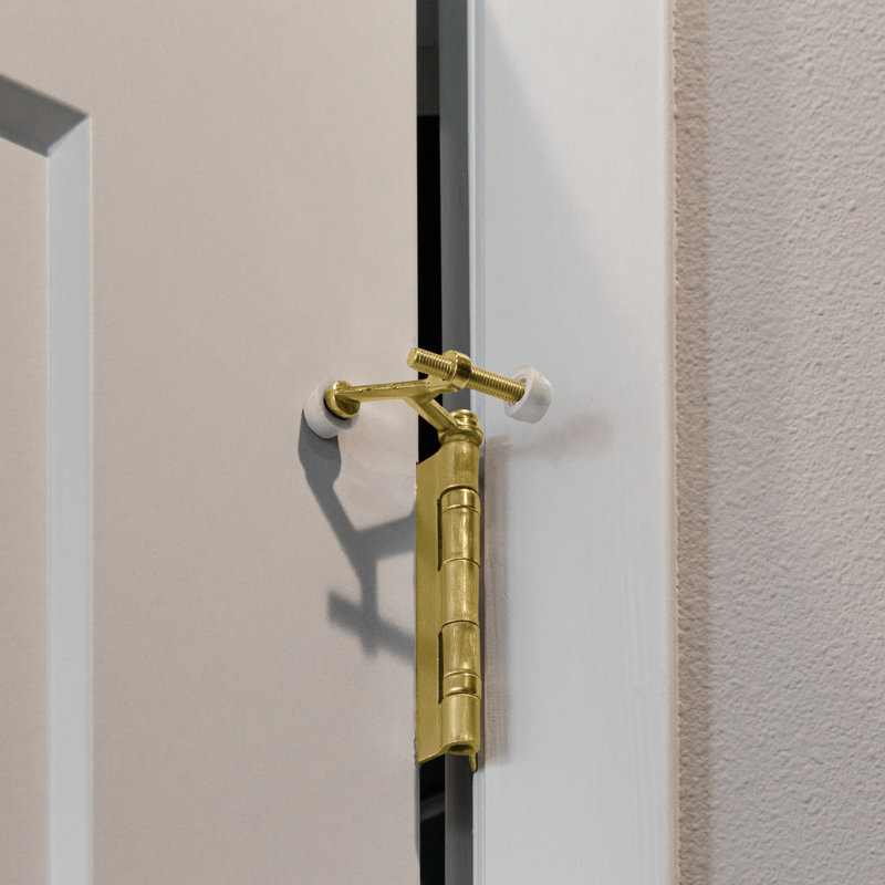 2-1/10 in. x 1-3/4 in. Standard Hinge Pin Door Stop Value Pack, Polished Brass
