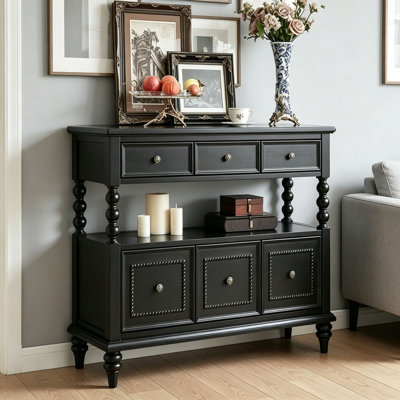 Black french-style vintage storage accent chest