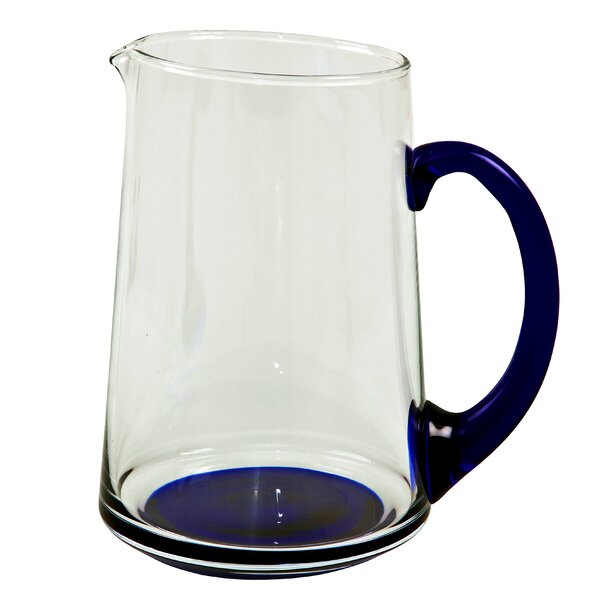2.5 Liter Glass Pitcher with Atight Stainless Steel Lid 3/5 Gallon Ice Tea Jug 2.6 Quart Glass Water Carafe with Handle ,for Hot/ Cold Tea, Juice.