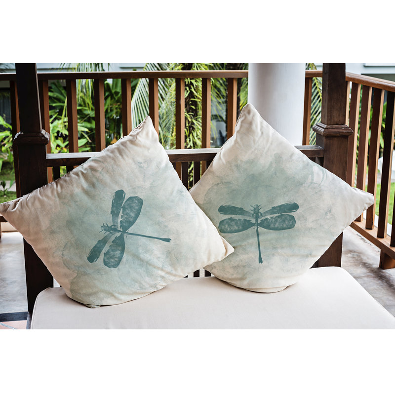 Intercoastal Waterway Outdoor Reversible Throw Pillow, 16" H x 16" W