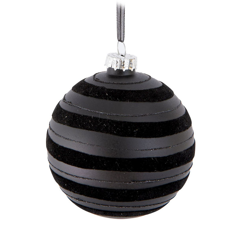 3'' Glass Ball Ornament, Black