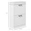 Armoire à chaussures mince, 2 tiroirs rabattables, tablettes réglables pour le vestibule - blanc-130482637