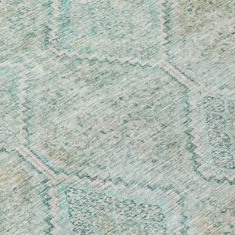Machine Washable Indoor/Outdoor Chantille ACN2727 Diamonds Rug, 2'6" x 3'10", Turquoise