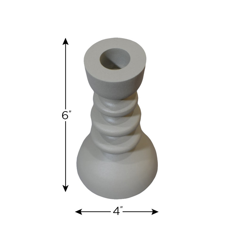 Bougeoir de table en aluminium, Blanc, H 17 po x l 6 po x P 21 po