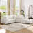 86.6" L-Shaped Sleeper Sofa Bed, Upholstered Sectional with Ottoman and Pillows-1832111582