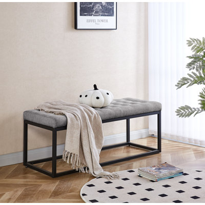 Shauny Fabric Bench with Metal Legs